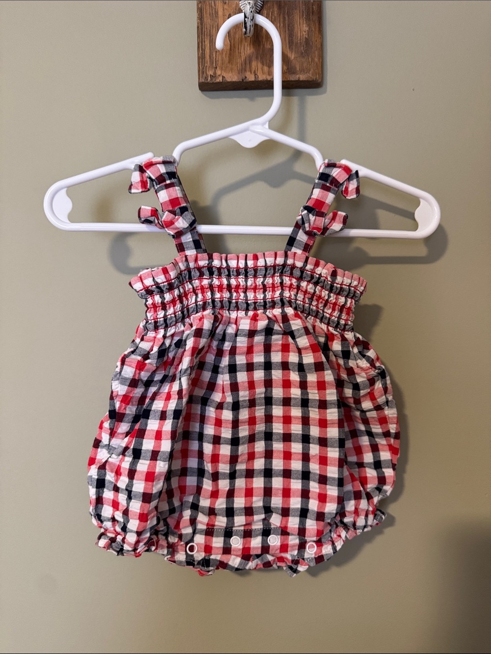Janie & Jack Bubble Romper in Red, Black & White - 0to3 months